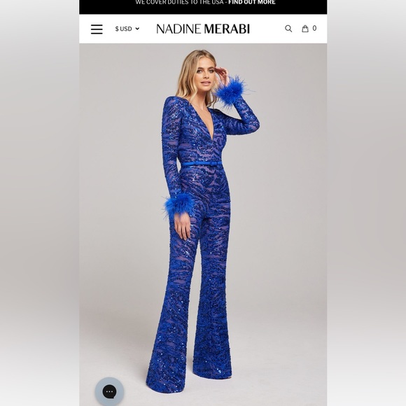 Nadine Merabi royal blue jumpsuit size XS (0-2) - Picture 2 of 8